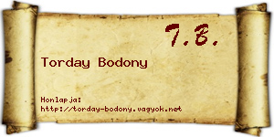 Torday Bodony névjegykártya